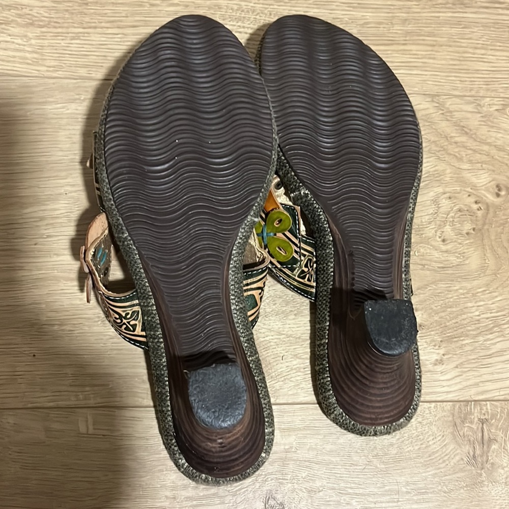 SPRING STEP WOMENS LEATHER SLIP ON HEELS SIZE 38 (7 ) - Picture 5 of 10